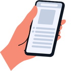 Drawing of a hand using a smartphone